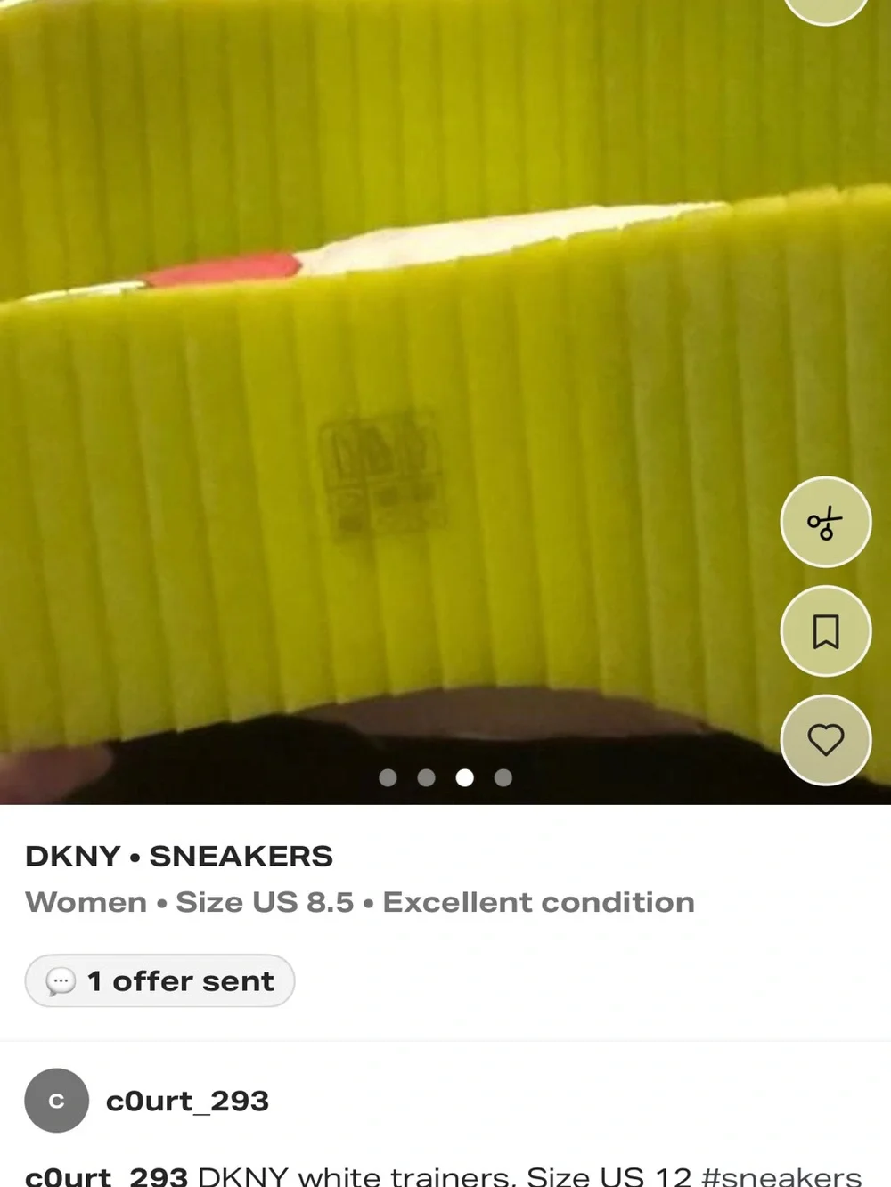DKNY Kids Cream Sneakers with Pink, Blue & Orange Accents